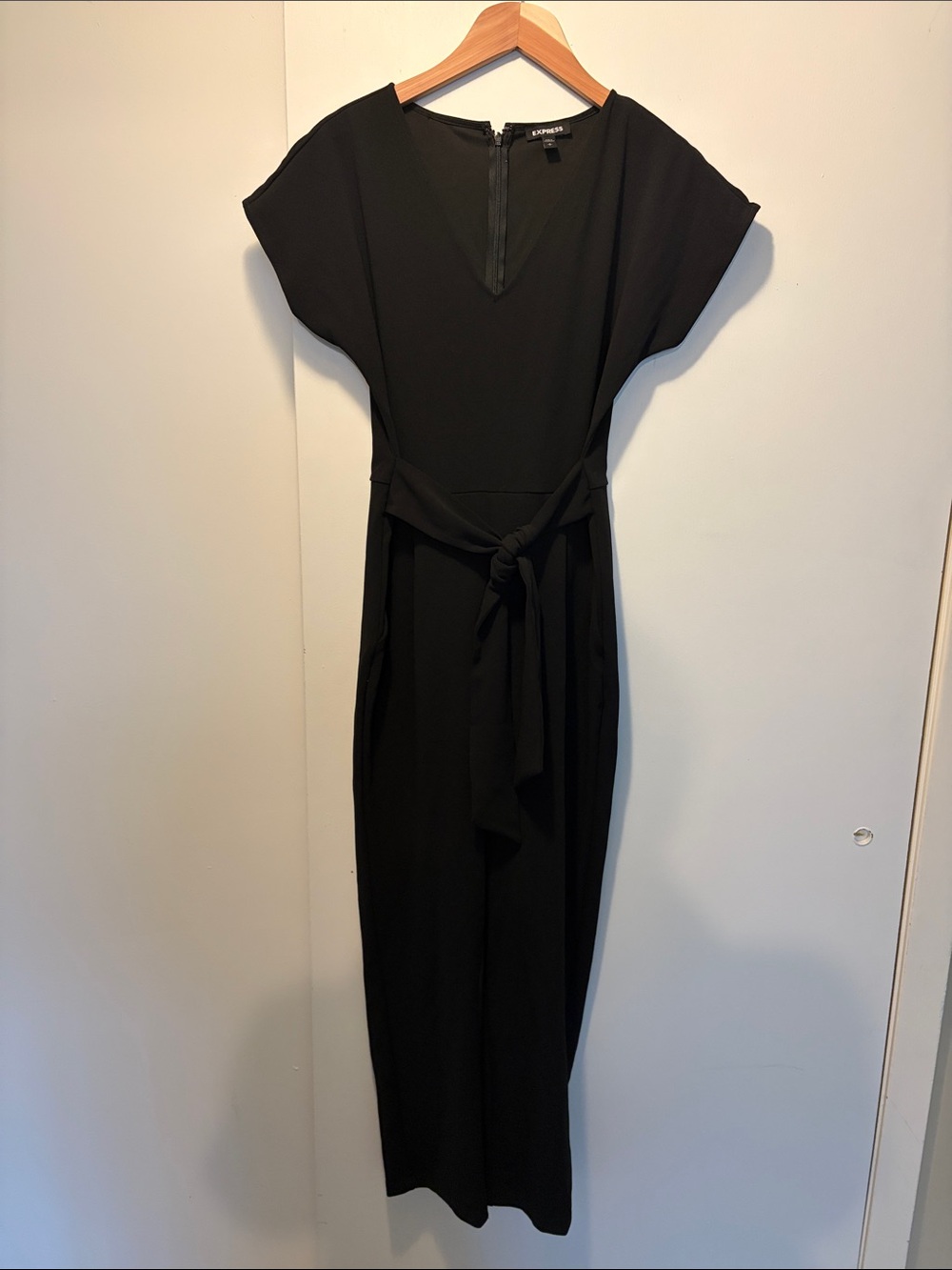 Express Black Tie-Waist Jumpsuit